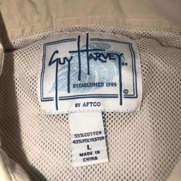 Men’s Guy Harvey Fish SS Casual Button Up Shirt L - Picture 4 of 7